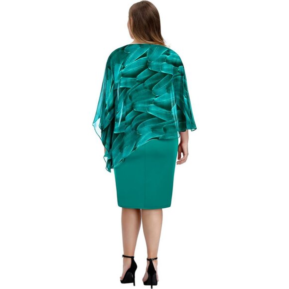 Kim Curvy Cocktail with‎ Chiffon Overlay Dress Sz 24W - Picture 2 of 12